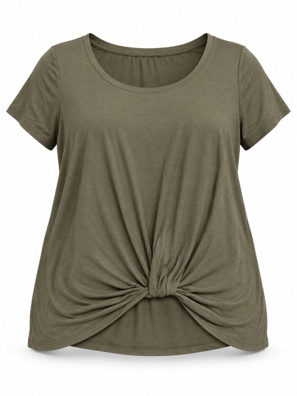 Melrose and Market Olive Green Twist Front Top Women’s 1X NWT